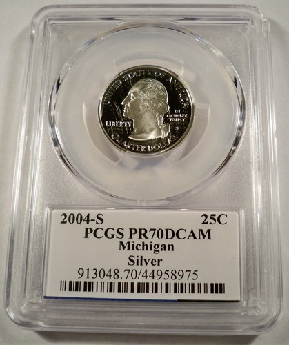 2004-S 25c SILVER PCGS PR70DCAM MICHIGAN QUARTER PROOF DEEP CAMEO PR 70 DC - Picture 2 of 3