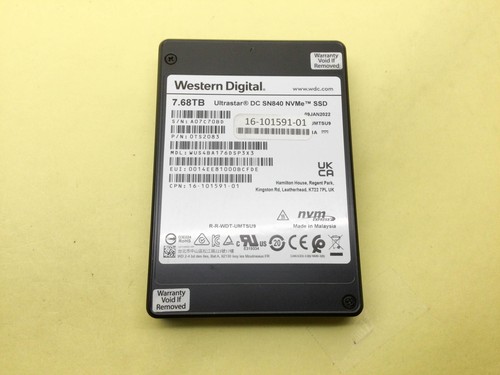 WD Ultrastar DC SN840 7.68TB PCIe 3.0x4 NVMe 2.5in SSD WUS4BA176DSP3X3 - Picture 1 of 4