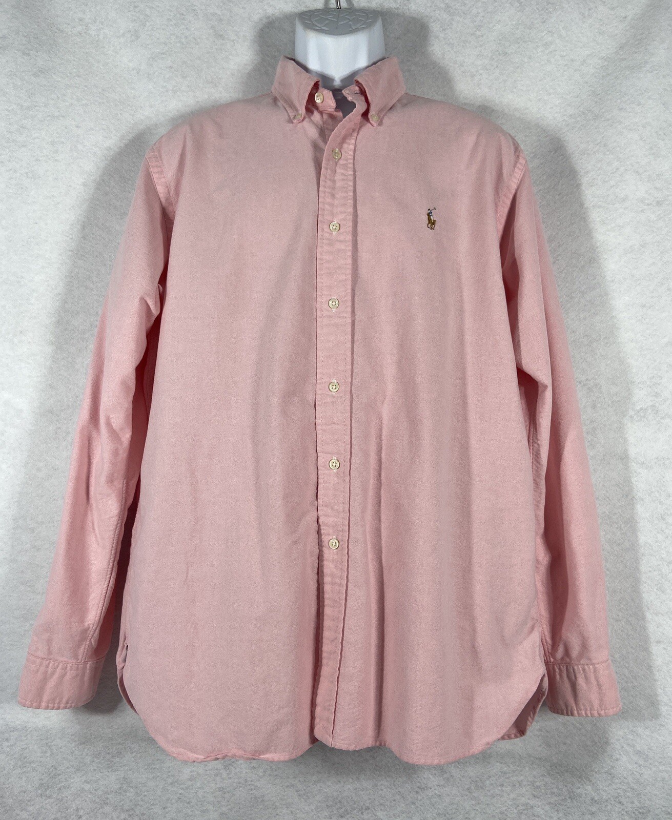 Vintage Polo Ralph Lauren Oxford Shirt Men’s Large Pink Button Up Long Sleeve