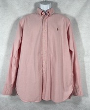 Vintage Polo Ralph Lauren Oxford Shirt Men  s Large Pink Button Up Long Sleeve