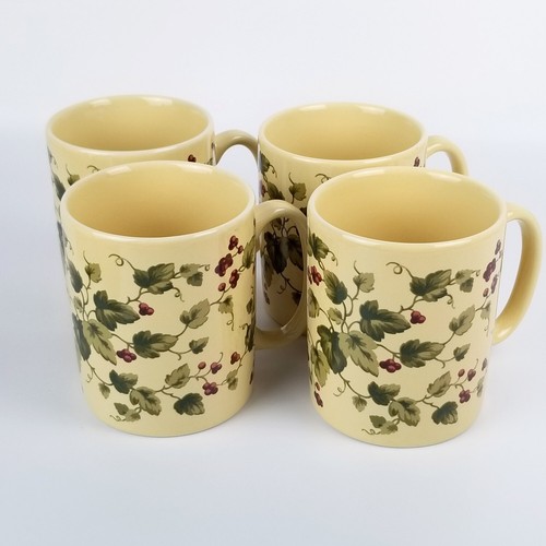 Waverly - Set of 4 Garden Room Coffee Tea Mugs, Grapes & Vines 14 oz Cup, Poland - Picture 2 of 12