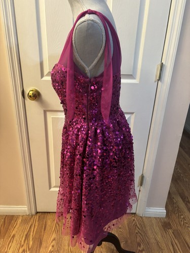 Charlotte Russe Eric Damian Hit Pink/Fuschia Sequined Mini Dress Small - Bild 2 von 3