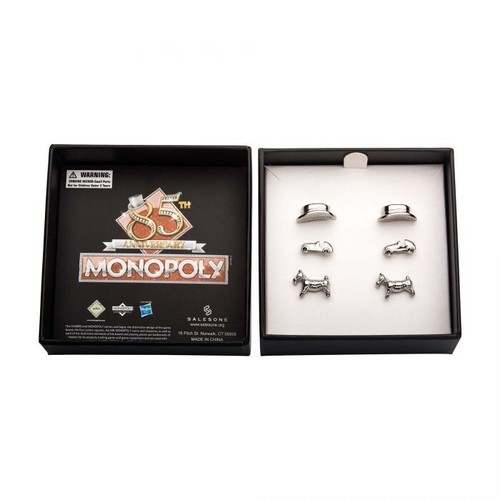 Juego de pendientes Hasbro Monopoly Tokens de acero inoxidable con licencia - Imagen 2 de 2