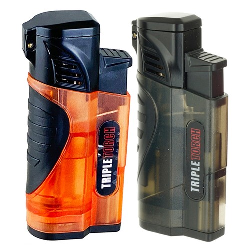 12 PACK Triple Jet Torch Lighter Adjustable Flame W/ Cigar Pouch - Picture 4 of 19