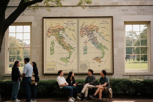 Poster Stampa Sfondo Educazione Geografia Mappa Italiana Vintage Decorazione Parete - Foto 6 di 12