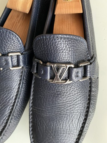 Louis Vuitton Hockenheim Driving Mokassin Halbschuhe Schwarz Kiesel Leder Größe 6 - Bild 5 von 10