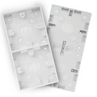 29mm Double Pattress Back Box White Plastic Mains Box 2 Gang Dual Access  esd