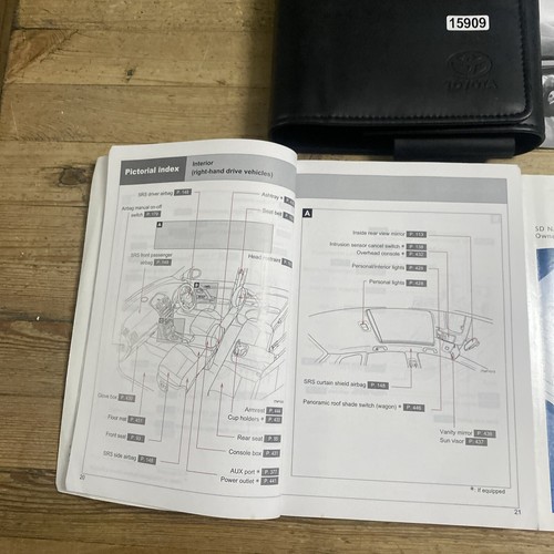 09-15 TOYOTA AVENSIS OWNERS MANUAL HANDBOOK + NAVIGATION & WALLET 2010 Re15909 - Picture 13 of 24