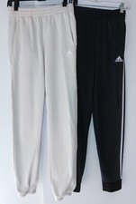 2 Pairs Adidas Youth Large 14-16 Lt Beige Sweatpants  Charcoal Gray Joggers