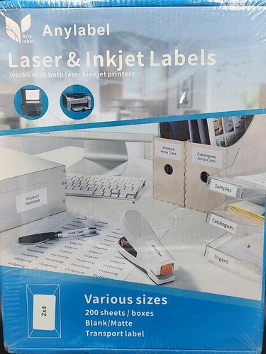 Anylabel Various sizes 200 sheets / boxes blank/matte label for Laser & inkjet