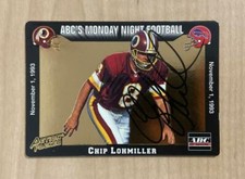 CHIP LOHMILLER WASHINGTON REDSKINS SIGNED 1993 ACTION PACKED CARD #35 W/COA