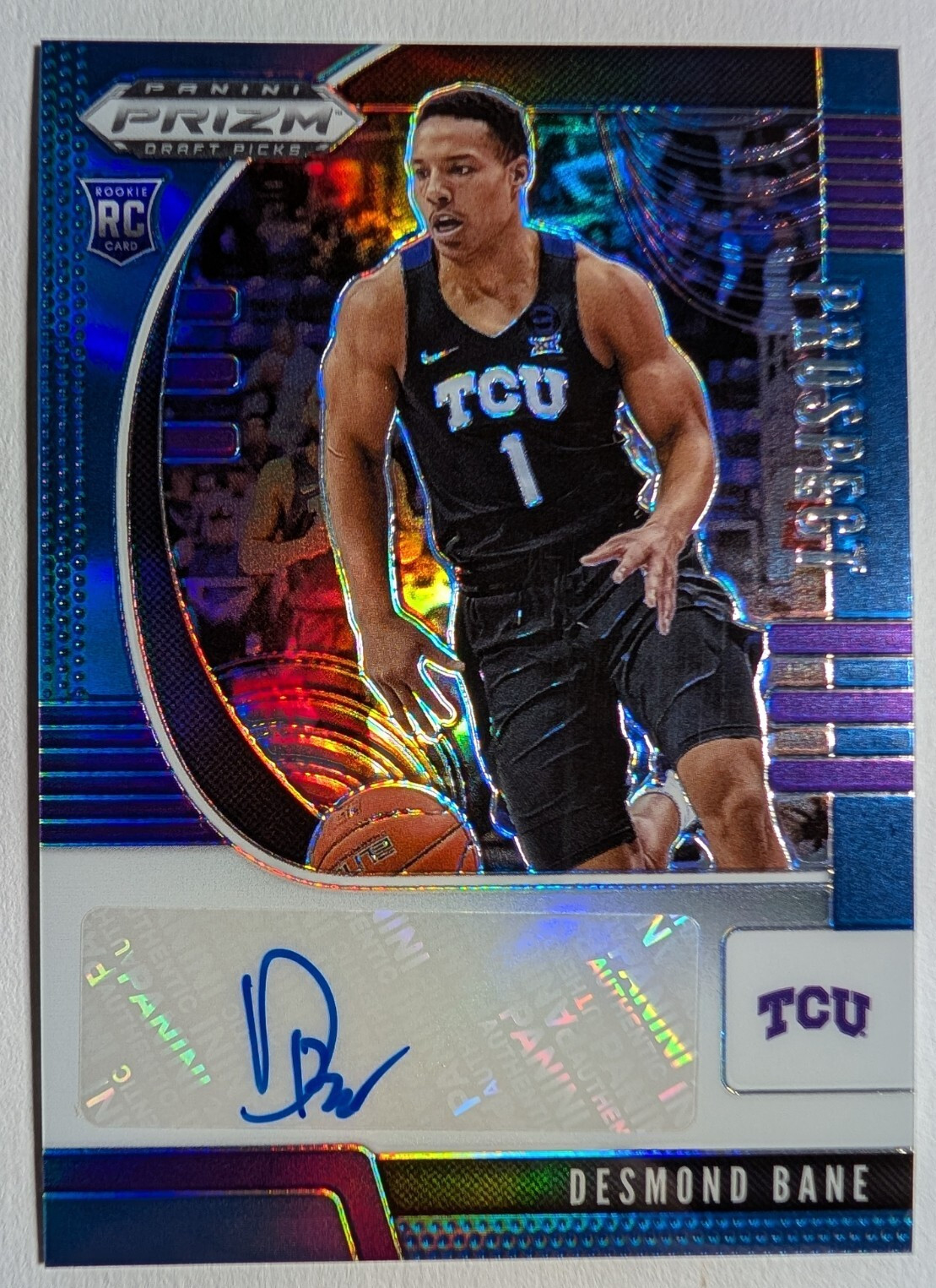 2020 PANINI PRIZM DRAFT PICKS DESMOND BANE ROOKIE AUTO BLUE PRIZM #PA-DB #44/149