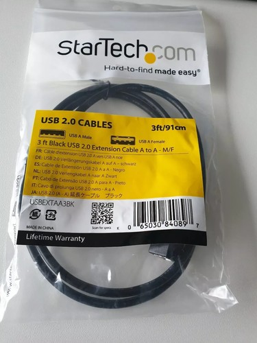 2 PCs  USB 2.0 Extension Cables  A to A - M/F - 3 ft (91cm) - StarTech - Picture 2 of 7