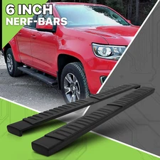 Black 6" Side Step Running Board Nerf Bar fit 2015-2022 Colorado/Canyon Crew Cab