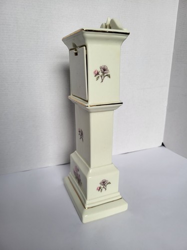 Reloj de colección Godinger hecho a mano estilo abuelo porcelana adorno floral dorado - Imagen 6 de 13
