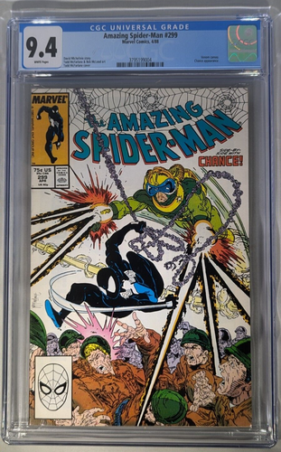 AMAZING SPIDER-MAN #299 CGC 9.4 WHITE PAGES - VENOM CAMEO -TODD MCFARLANE - 1988