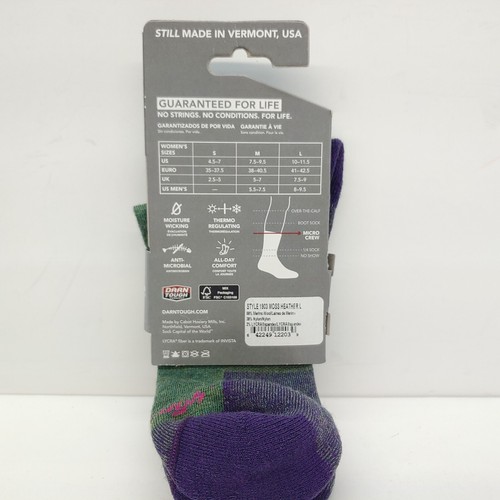 Darn Tough Hiker Micro Crew Socks Womens Size L (10-11.5) 1903 Moss Heather USA - Picture 6 of 8