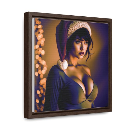Canvas Wraps, Sexy Santa Girl Art Print Seasonal Wall Decor, Christmas Pin-Up - Picture 19 of 25