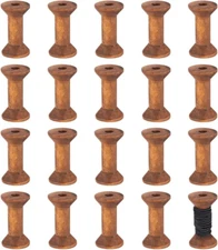 20Pcs Antique Wooden Empty Spools, 1.57"/ 40Mm Empty Thread Spools Wooden Ribbon