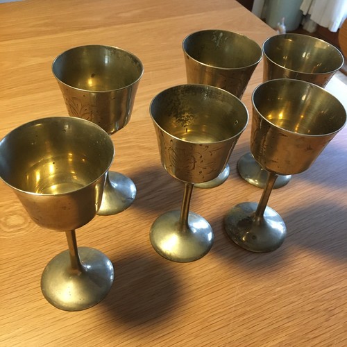 German Engraved Silver Wine Goblets Set of 6 - Picture 5 of 12