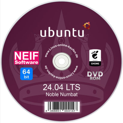 Linux Ubuntu 24.04 LTS ''Noble Numbat'' Deutsch auf DVD oder USB-Stick NEU 2024