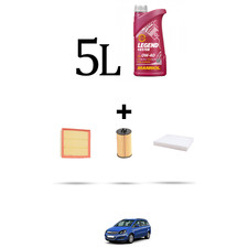 HOFFCAR Kit tagliando 3 FILTRI e 5L OLIO per Opel Zafira B 1.6 FlexFuel 85kw dal