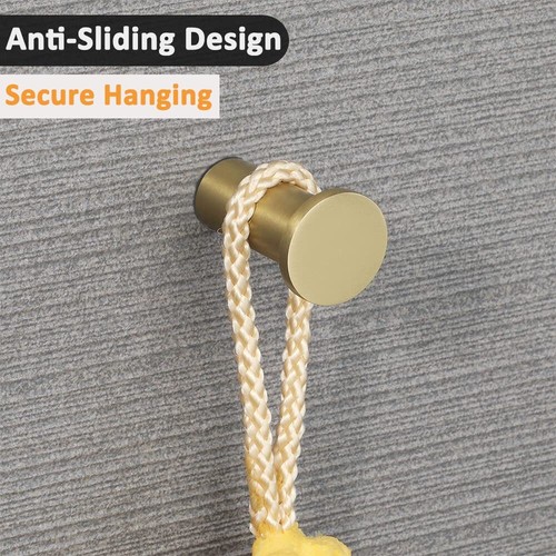 Gold Coat Hooks Wall Mounted Towel Hooks for Bathrooms Modern Robe Hooks Heav... - Picture 4 of 7