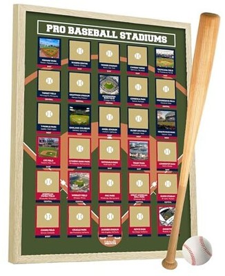 Pro Scratch Off Poster - Track Your 12'' x 16'' Unframed Baseball Stadiums