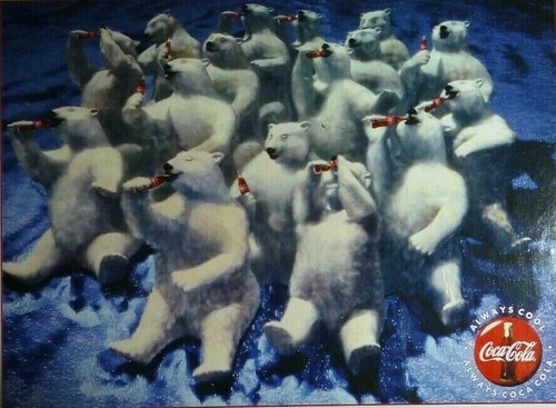 Buffalo Games Jigsaw Puzzle  Thirsty Polar Bears 1000 Pc  Coca Cola  Always Cool - Picture 1 of 5
