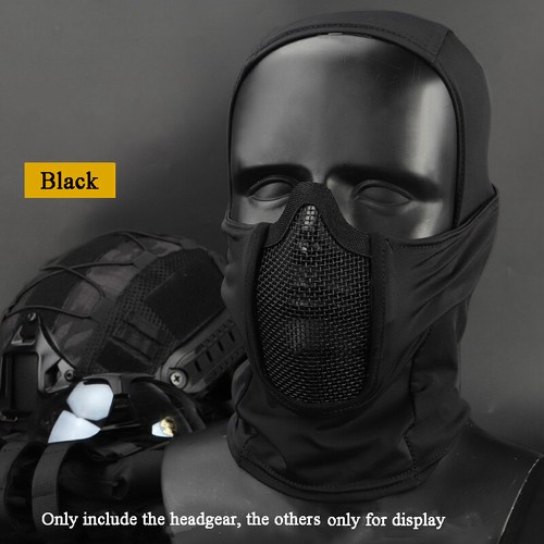 Men Tactical Balaclava Mesh Mask Airsoft Paintball Full Face Sun Protection Hood - Picture 25 of 33