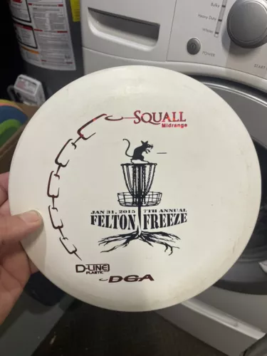 New DGA D-Line Squall 178g White Midrange Golf Disc - Custom Stamp - Rare