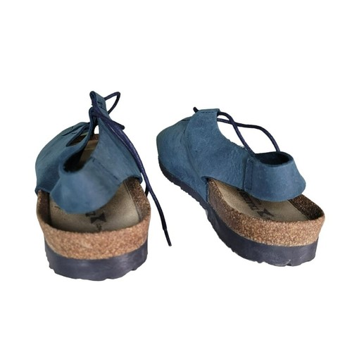 Sandalias para mujer Trader Bay con cordones de cuero azul hechas en Italia talla 6 - Imagen 7 de 9