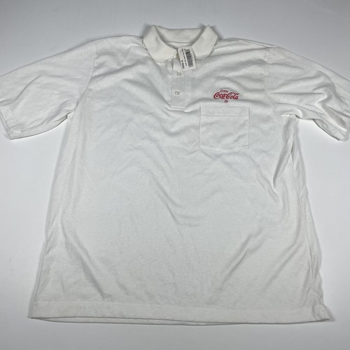 Vintage Hartwell Herren Poloshirt Gr. XL Coca-Cola Fronttasche Kurzarm - Bild 2 von 10