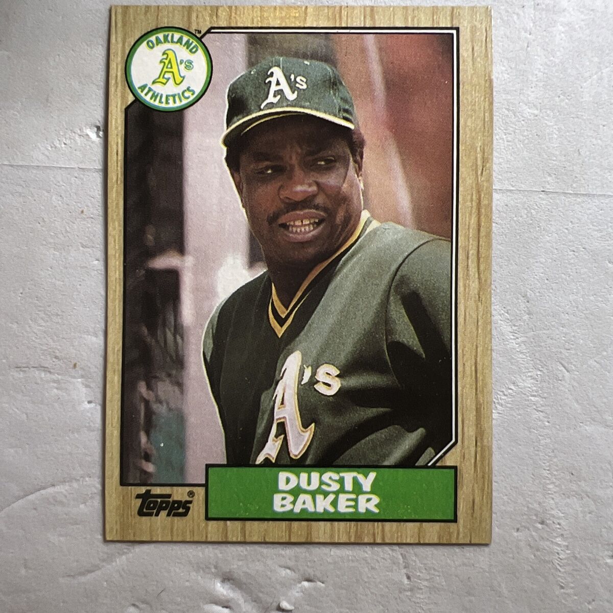 1987, Dusty Baker, Oakland A's, Signed, Autographed, Topps Baseball Card, Card # 565, 1987, Dusty Baker, Oakland A's, Signed, Autographed, Topps Baseball Card, Card # 565,