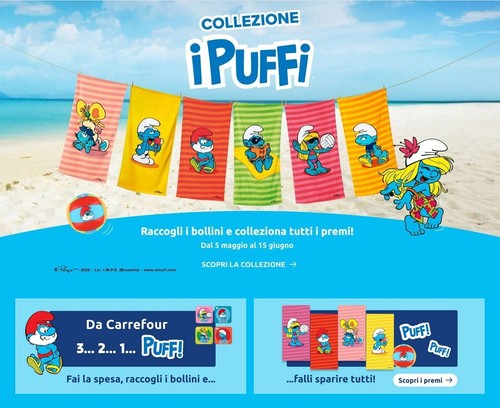 Teli a mare Beach Towels Collezione i Puffi Carrefour a scelta - 第 3/18 張圖片