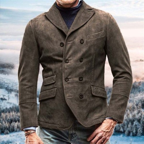 Chaqueta Abrigo Para Hombre Vintage Ajustado Informal Manga Larga Botón Bombardero Chaquetas - Imagen 11 de 12