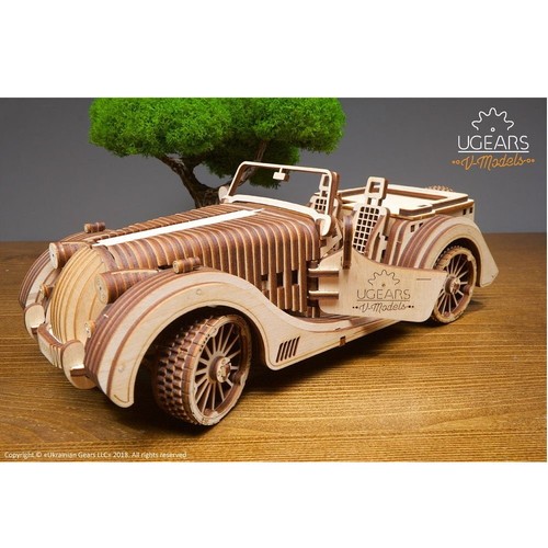 UGEARS VM-01 Roadster Sportcabrio 3D Madera Juego de Construcción Puzzle Modelo - Imagen 10 de 10