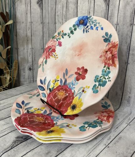 CAROLINE LUXURY MELAMIN FLORAL SPEISETELLER - OUTDOOR ESSTELLER 4er Set - Bild 4 von 6