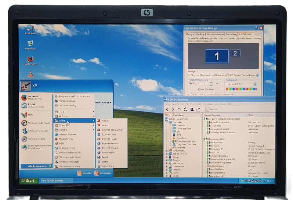 Portátil HP Compaq 6720s Windows XP Pro DVD-RW 80 GB 2 GB 15,4" Retro VGA - Imagen 2 de 4