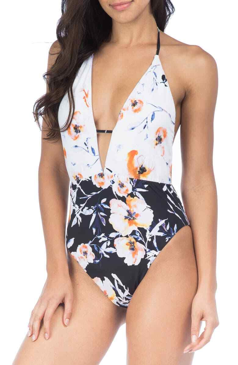 ワンピース水着 BURBERRY PRINTED STRETCH NYLON SWIMSUIT