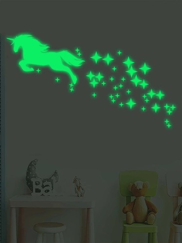 Unicorn Luminous Wall Sticker Glow in the Dark Home Kids Room Decal. SALE - Picture 2 of 6