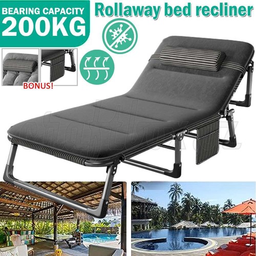Single Mattress Foldable Camping Mat Recliner Bedding Portable Folding Bed AUS