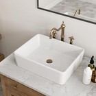 Bathroom Vessel Sink 19'' X 15'' Rectangle Bathroom Sink Bowl White Ceramic