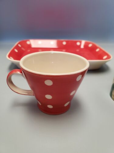 April Cornell "Canterbury" Tea Espresso Set for One 7 Piece Polka Dot Florals - Picture 17 of 23