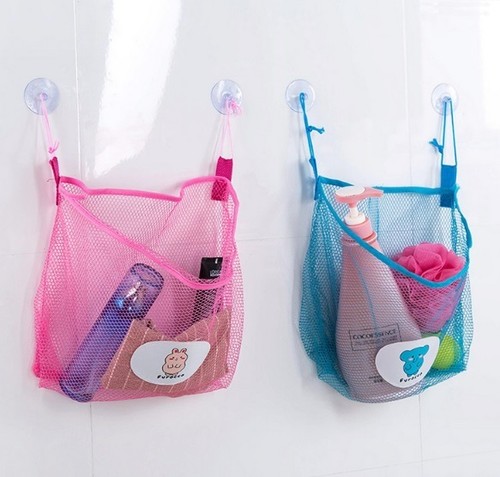 Bath Hanging Storage Net Set 3 Kids Toy Organizer Bag Bedroom Wall Door Bathroom - Picture 3 of 8