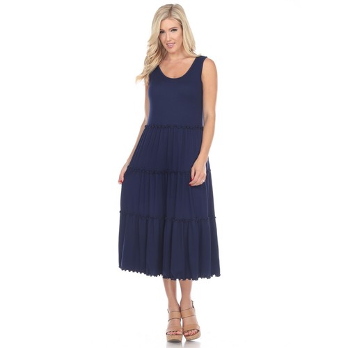 Midikleid mit U-Ausschnitt und Stufen - Bild 9 von 12