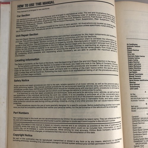 Chilton's Import Car Manual 1988-1992 Models Imported to US Canada Part #7907 - Picture 7 of 24