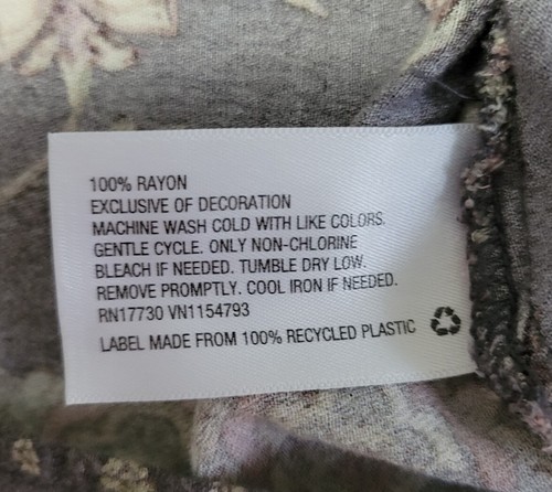 Knox Rose Womens Cold Shoulder Top Floral Grey Purple Boho Size Small - Picture 6 of 7