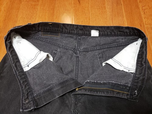 LEVIS 550 fit orange R tab denim jeans men 38x30 vtg usa black cotton - Picture 7 of 11