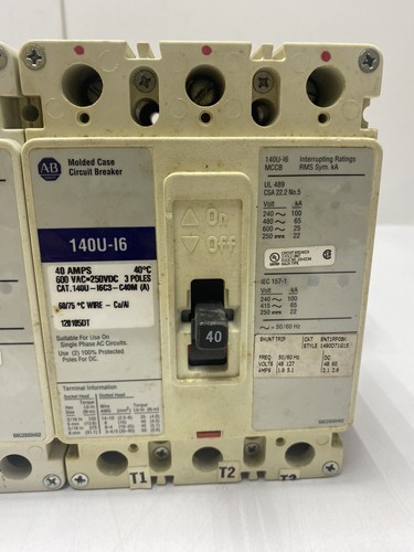 ALLEN BRADLEY 140U-16C3-C40-M (A) SCHUTZSCHALTER 40 AMP 3 POLIG - Bild 6 von 10